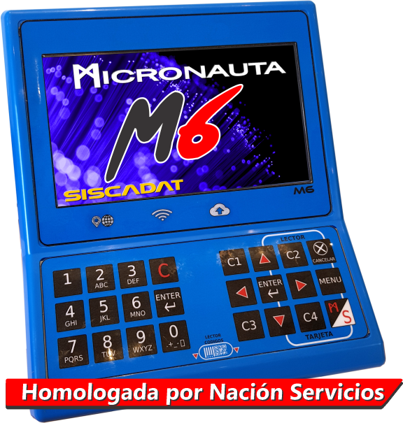 Micronauta M6 - Consola inteligente con venta a bordo. Boletera electrónica con GPS y 4G. Conectividad wifi. Homologada por Nación Servicios. Consola Inteligente SUBE GPS